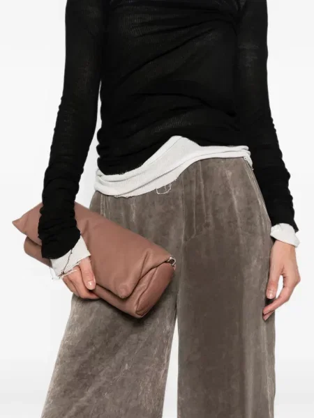 Geantă plic Rick Owens din piele maro