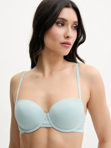 Сутиен Calvin Klein Underwear с изчистен дизайн синьо