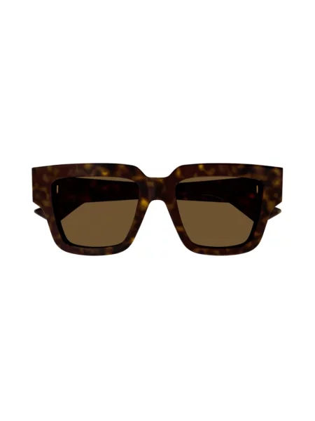 Lniane okulary przeciwsłoneczne Bottega Veneta z logo brązowe