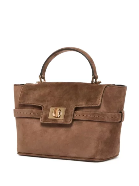 Geantă shopper Max Mara din piele de căprioară maro