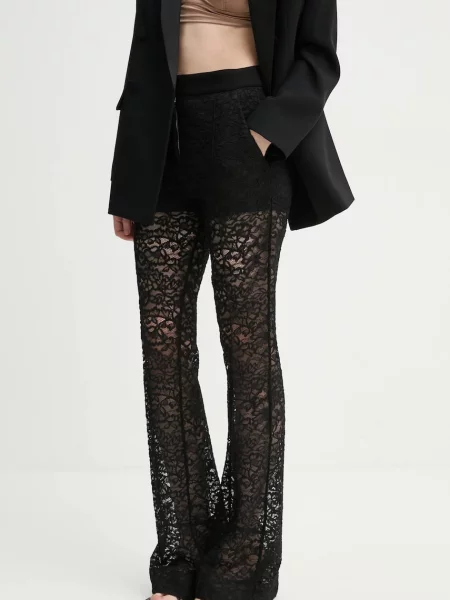 A.L.C. pantaloni femei evazati high waist negru