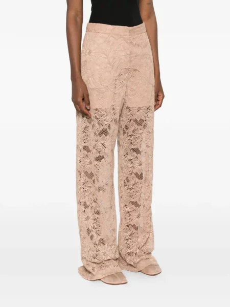 Gėlėtas nėriniuotas gėlėtos kelnės Sportmax rožinė