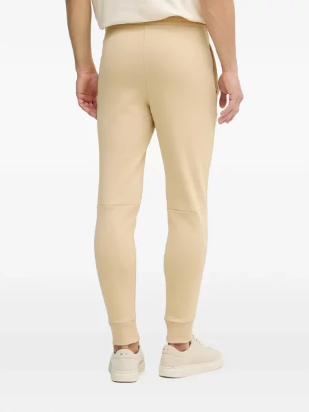 Pantaloni Lacoste alergare cu autograf galben