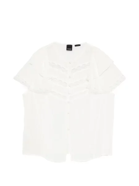 Bluzka Pinko z falbankami koronkowa biała