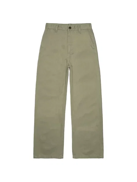 Pantaloni Nudie Jeans cu model herringbone verde