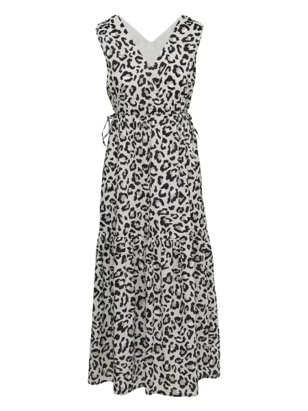 Comma casual identity Obleka svetlo siva črna