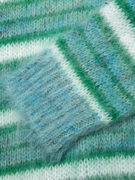 Cardigan Marni cu dungi cu decolteu în V verde