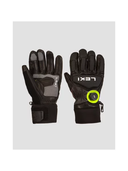 LEKI Griffin Tune 3D Boa pánske lyžiarske rukavice black/graphite/ice lemon čierna