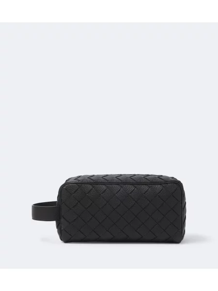 Кожена чанта Bottega Veneta черно