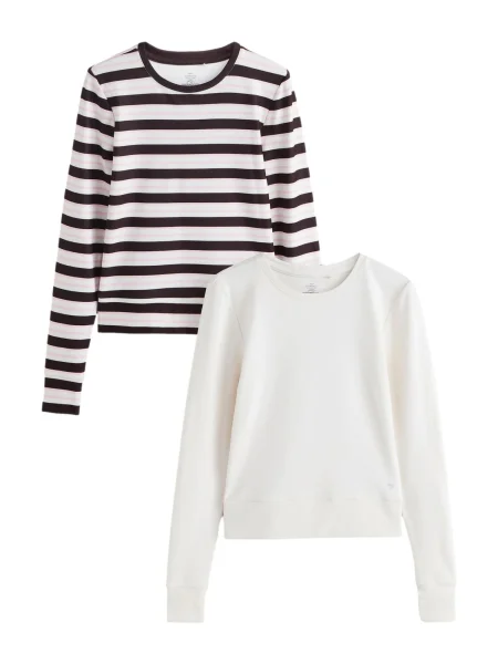 Next Funkční tričko tmavě hnědá / růžová / přírodní bílá