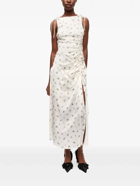 Rochie Ganni cu model floral cu imagine de costum alb