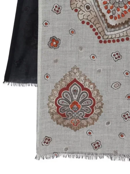 Κασκόλ Dell'oglio με κρόσσια paisley μπλε