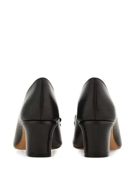 Pantofi cu toc Ferragamo cu funde negru