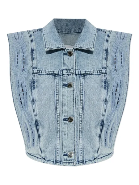 Geacă de blugi Iro cu broderie albastru