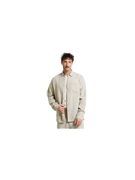 Dedicated Shirt Rute Linen Ecru Mężczyźni Koszula Dedicated Krem Size: XL