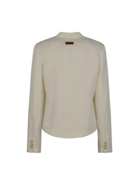Lniana kurtka Emporio Armani beżowa