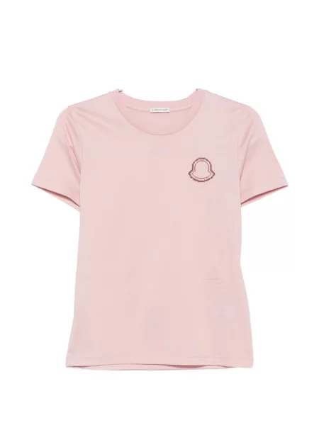 Tricou Moncler cu broderie roz
