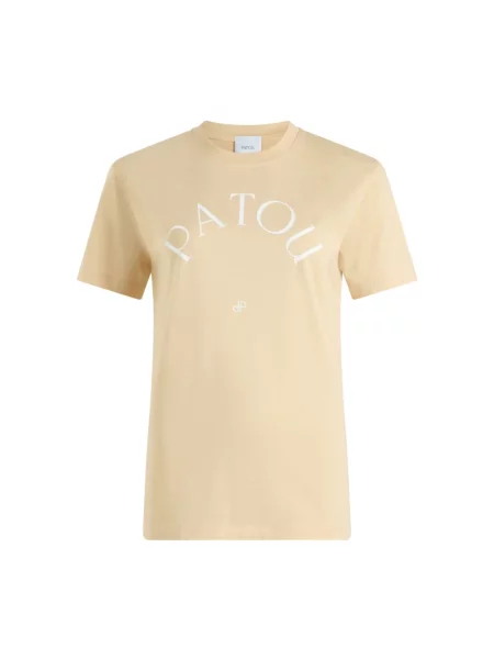 Naturalny T-shirt z Eleganckim Logo Patou beżowa