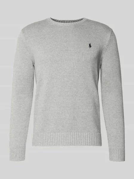 Sweter z dzianiny z prążkowanymi wykończeniami Polo Ralph Lauren beżowy