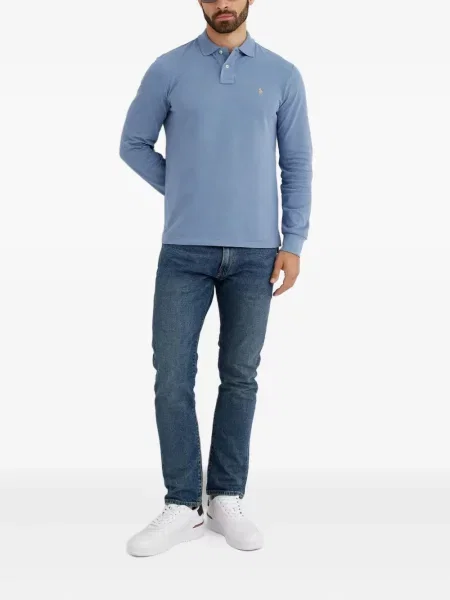 Samt prugasta košulja Polo Ralph Lauren s vezom plava