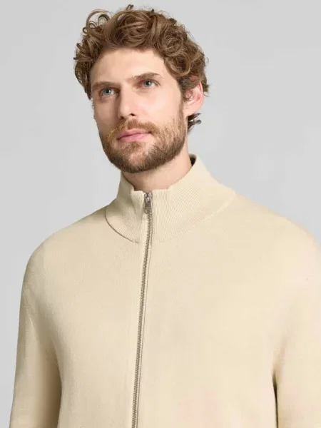 Kurtka o kroju relaxed fit z dzianiny z mieszanki model ‘TELLER’ Selected Homme biała