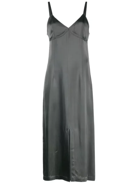 Rochie midi Toteme din satin până la genunchi de costum verde