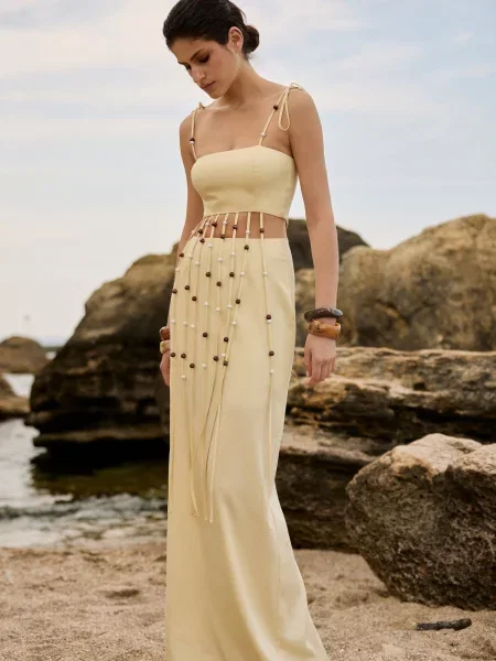 Сукня максі Gepur целюлоза жовтий