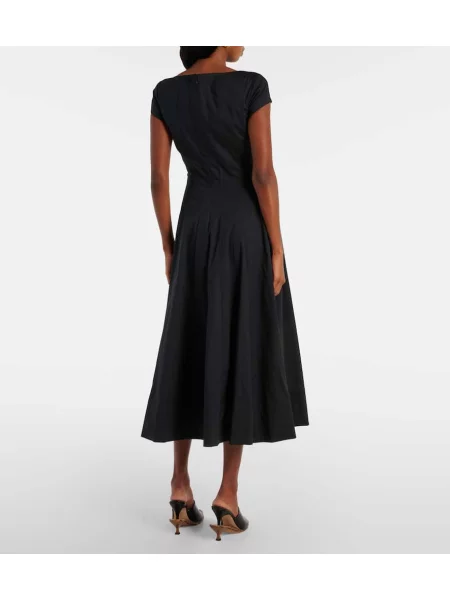 Rochie midi Staud până la genunchi din poplin de costum negru