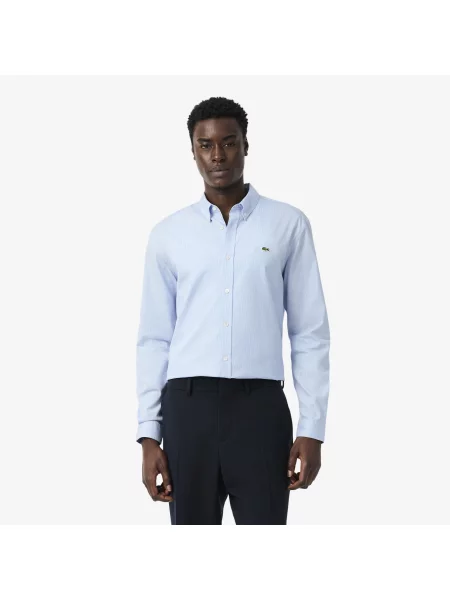 Lacoste Koszula W Kratę O Kroju Regular Fit biały