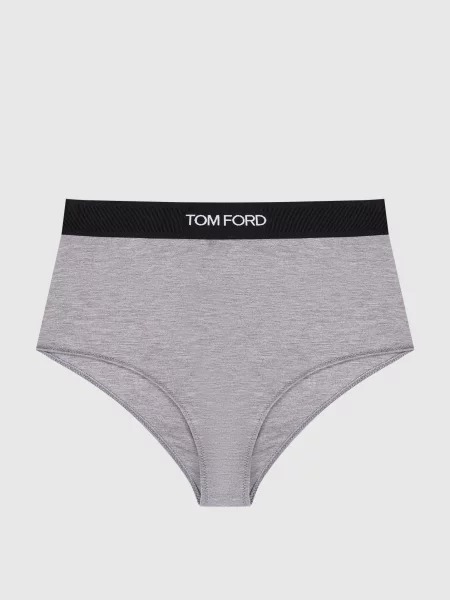 Меланжевые трусы Tom Ford с высокой посадкой серые