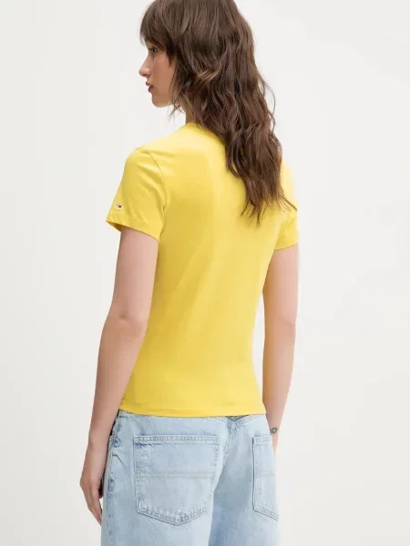 Tommy Jeans Majica ESSENTIAL marine / kari rumena