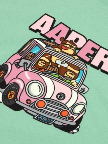 Tricou Aape By A Bathing Ape cu imagine verde