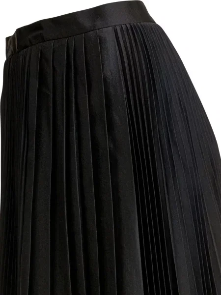 Fusta plisata Sandbeige plisată până la genunchi negru