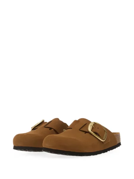 Papuci tip mules Birkenstock cu cataramă maro