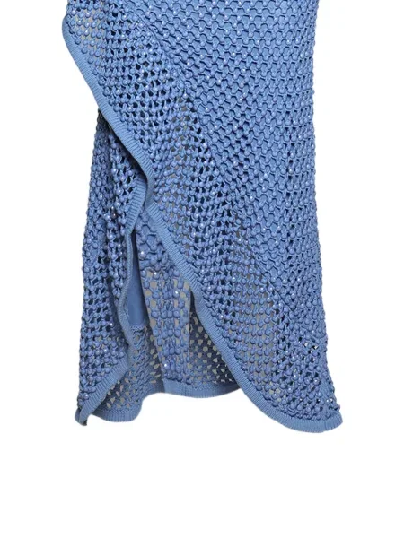 Rochie midi Diotima asimetrică până la genunchi de costum albastru