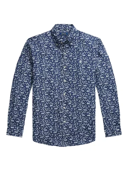 Tricou Polo Ralph Lauren din piele cu broderie în carouri maro