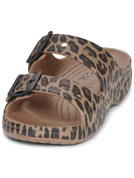 Pantofi Crocs cu imprimeu animal print maro