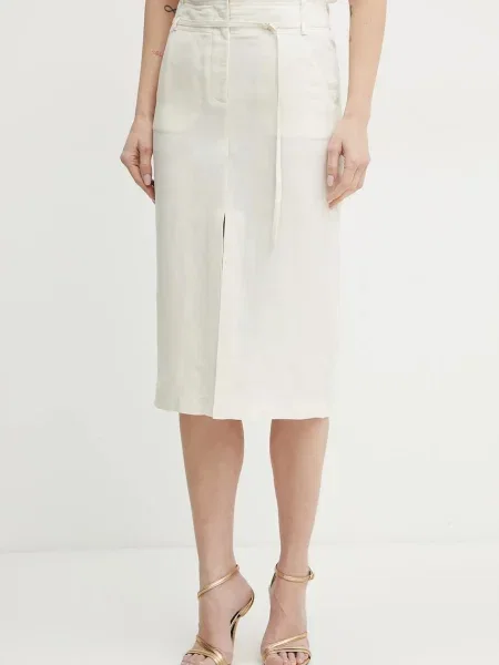 Patrizia Pepe fustă din amestec de in bej