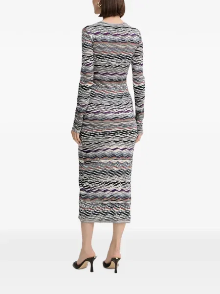 Rochie midi Missoni tricotate alb
