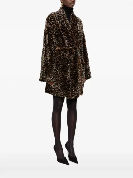 Palton Nour Hammour cu imagine cu model leopard maro