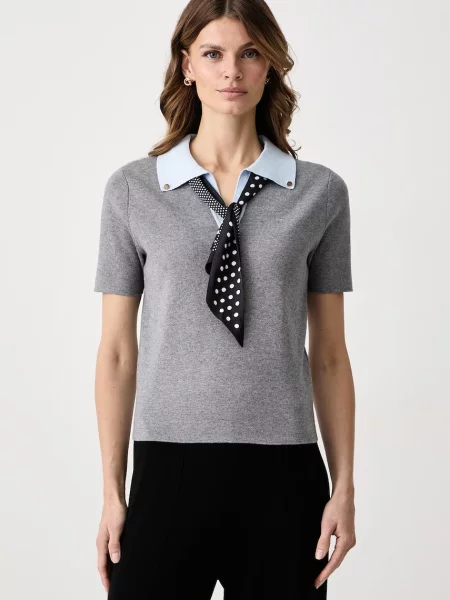 Tricou polo Morgan gri