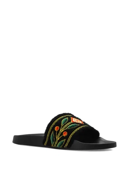 Papuci Casablanca cu broderie negru