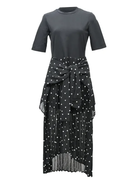 Sukienka midi Maje plisowana do kolan garniturowa czarna