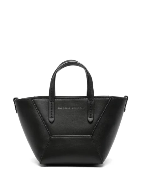 Geantă shopper Brunello Cucinelli cu imagine negru