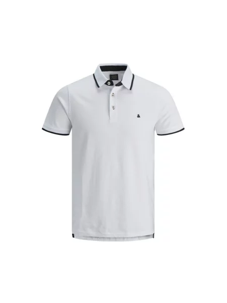 Koszulka polo o kroju regular fit z wyhaftowanym logo model ‘PAULOS’ Jack & Jones białe