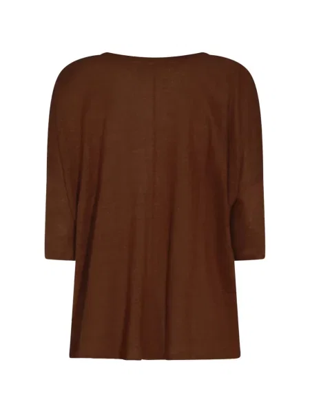 Tricou Not Shy de in cu decolteu în V maro