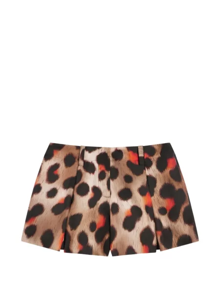 Pantaloni scurți Givenchy de mătase cu imagine cu model leopard