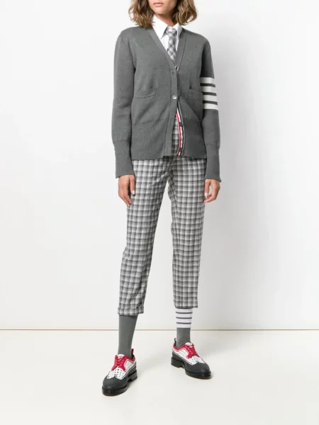 Cardigan Thom Browne cu dungi gri