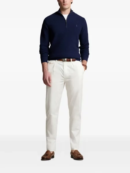 Tricou polo Polo Ralph Lauren cu dungi cu glugă de in albastru
