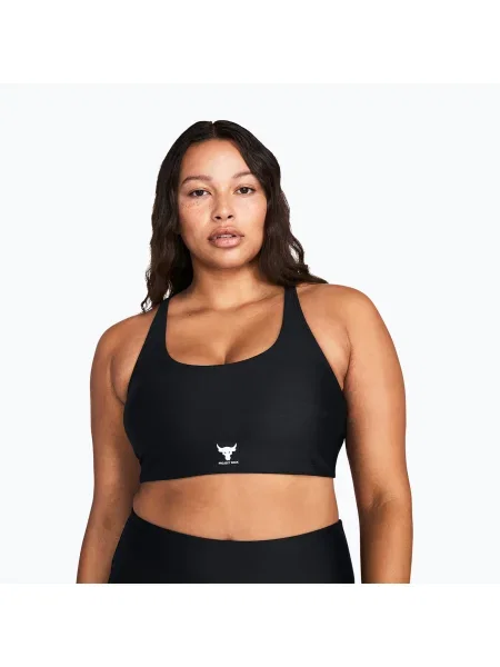 Olcsóbban. Fitness melltartó Under Armour Project Rock All Train Crossback black/white. Méret: M fehér